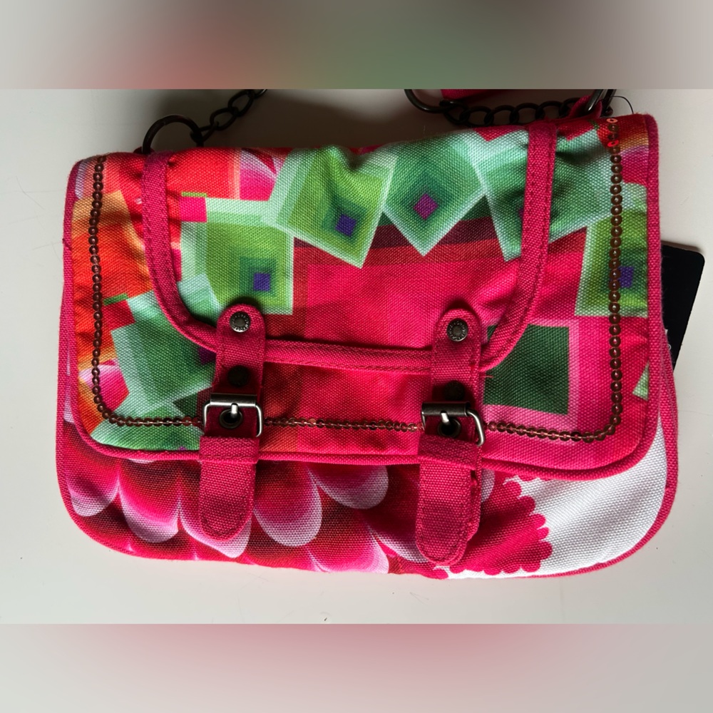 (NWT) Spring Boho Floral Canvas Messenger Crossbody Bag
